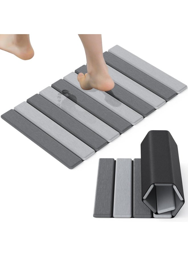 موثوقية التنبؤ الحجر حمام حصيرة قابلة للطي دياتوماسيوس الأرض حمام حصيرة غير انزلاق امتصاص دش الحجر حصيرة سريعة الجافة سهلة التنظيف للحمام أرضية المطبخ تجفيف الأطباق - Image 1