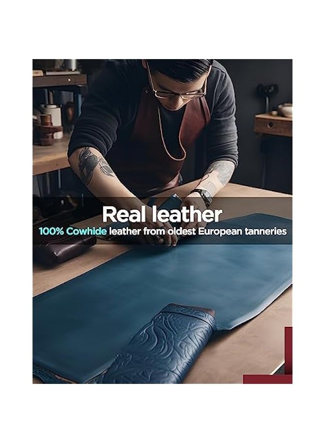 Phone Case Compatible for Apple iPhone 11 Pro, Protector Scratch Resistant Leather Kickstand Card Slots Money Pocket blue - Image 2