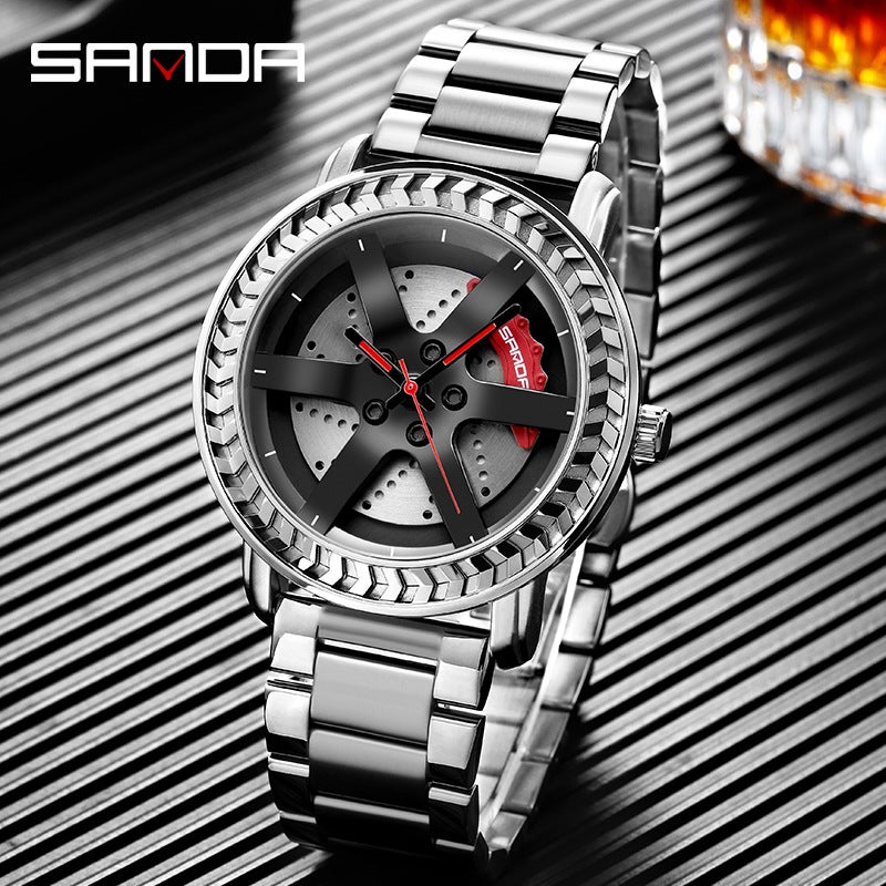 Sanda Sanda New 1050 Quartz Watch For Boys Waterproof And Shockproof Steering Wheel Creative Personality Hollow Watch For Men - Image 2