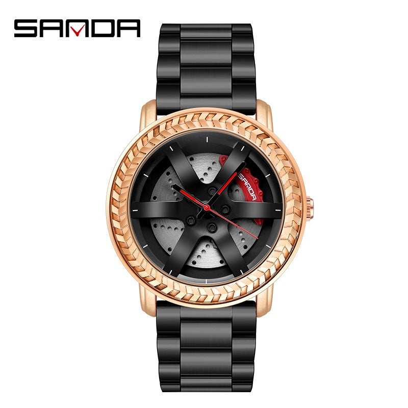 Sanda Sanda New 1050 Quartz Watch For Boys Waterproof And Shockproof Steering Wheel Creative Personality Hollow Watch For Men - Image 1