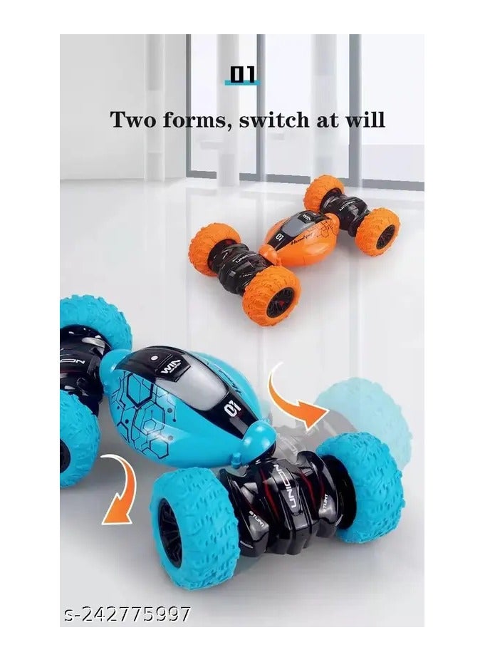 BJollys Deform Stunt Reversal Climb Double,Sided Stunt Racing Moka 4-Wheel Drive Off Road Rock Crawler Remote Control Rechargeable RC Car with 2.4 GHz - Image 3