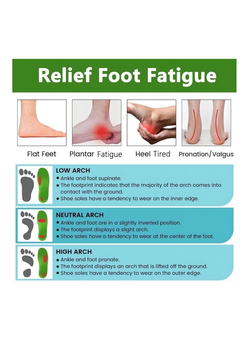 RATSAW Insoles Arch Support Flat Feet Orthotics Inserts Heavy Duty Support Gel Insoles Shock Absorption Cushioning Function Insoles Feet Pain Soft Sole Plantar Fasciitis For Men and Woman L men 11-12.5 - Image 4