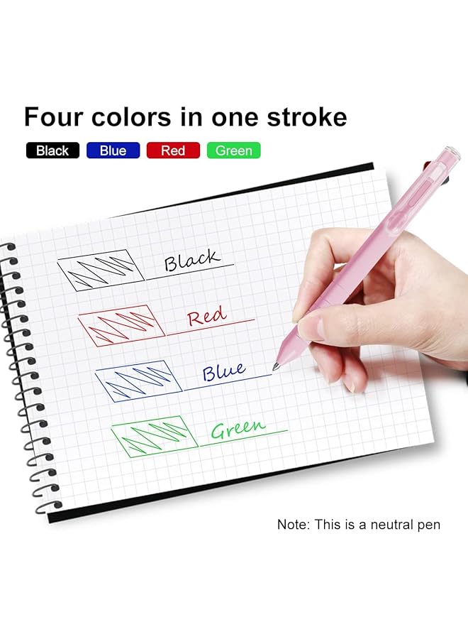 إيروريكس مجموعة من 4 أقلام حبر جاف متعددة الألوان قابلة للسحب 4 في 1 0.5 مم أقلام ملونة للمكتب والمدرسة هدية مثالية للطلاب والأطفال - Image 5
