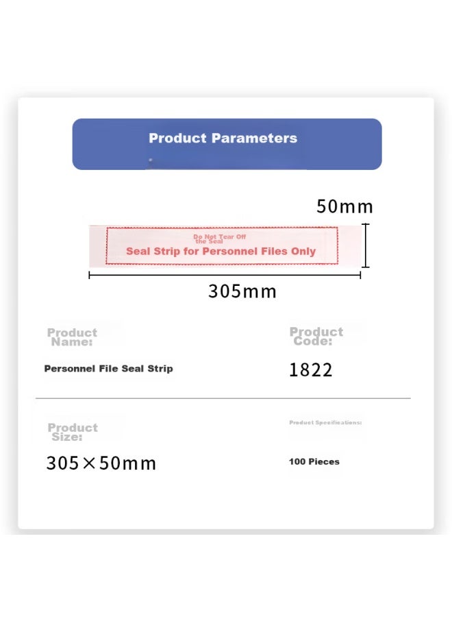 Ubiquitin Ubr Hr File Seal Sticker Bid Doent Envelope Seal Sticker Adhesive Seal Sticker 308*50mm 25 ورقة/عبوة 100 ملصق 1822 - Image 2