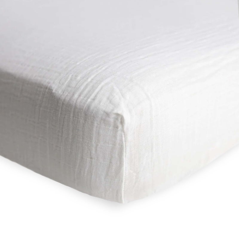 Little Unicorn Premium Crib Sheet | Breathable & Super-Soft Muslin Fabric (White) - Image 2