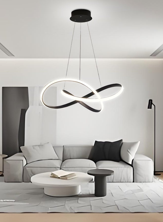 Irregular Shape Pendant Light Modern Simplicity Droplight Creative Led Home Chandelier Geometric Decoration Hanging Lamp Suitable for Dining Room, Living Room Lighting Device,Black - Image 1