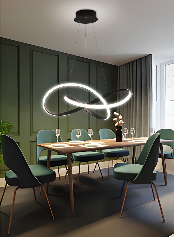 Irregular Shape Pendant Light Modern Simplicity Droplight Creative Led Home Chandelier Geometric Decoration Hanging Lamp Suitable for Dining Room, Living Room Lighting Device,Black - Image 2