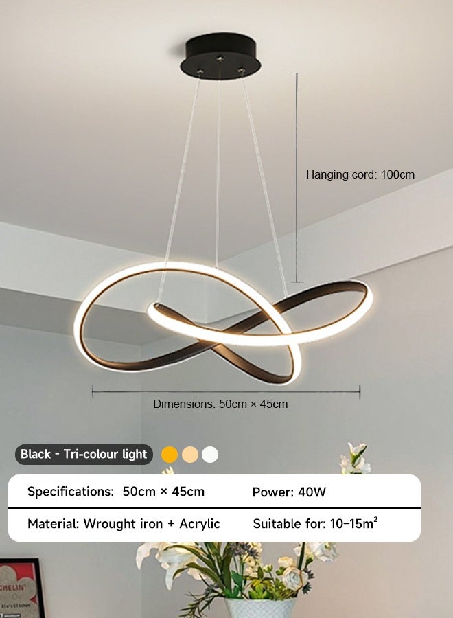Irregular Shape Pendant Light Modern Simplicity Droplight Creative Led Home Chandelier Geometric Decoration Hanging Lamp Suitable for Dining Room, Living Room Lighting Device,Black - Image 5