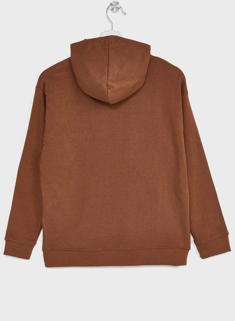 Ripples Boys Casual Printed Hoodie With Pocket