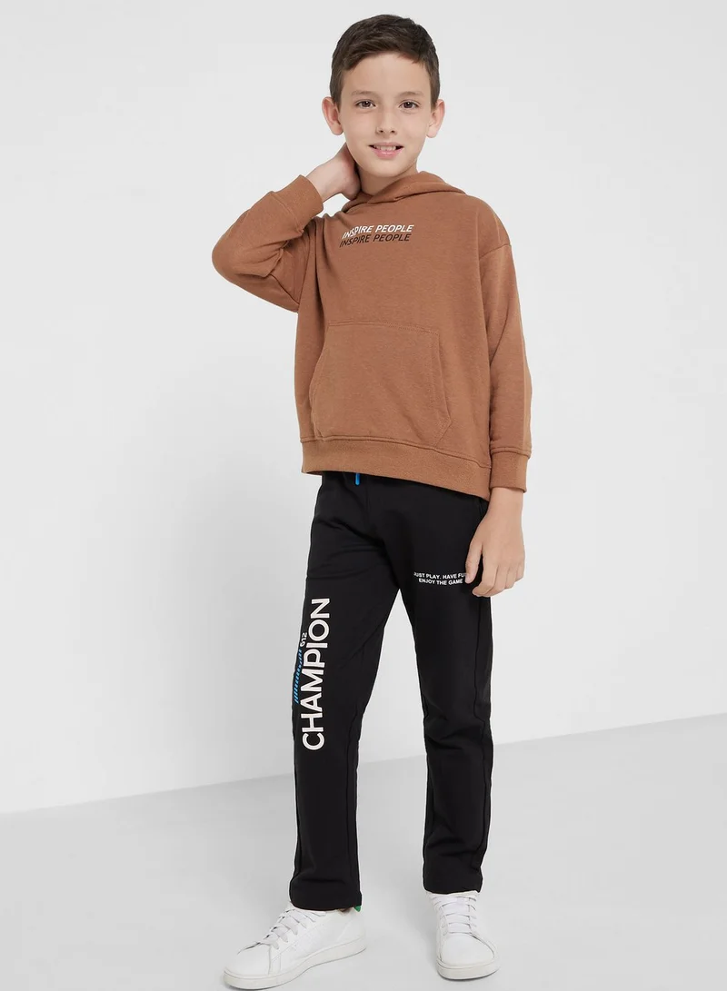 Ripples Boys Casual Printed Hoodie With Pocket