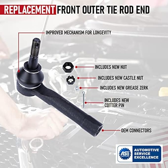 أيه أيه إغنيشن طرف قضيب الربط الأمامي الخارجي متوافق مع سيارات كاديلاك وشيفروليه وجي إم سي أفالانش 1500 2500 إسكاليد سيلفرادو سييرا تاهو يوكون XL 1500 يستبدل Es3493T 260065776 19149617 12471376 - Image 5