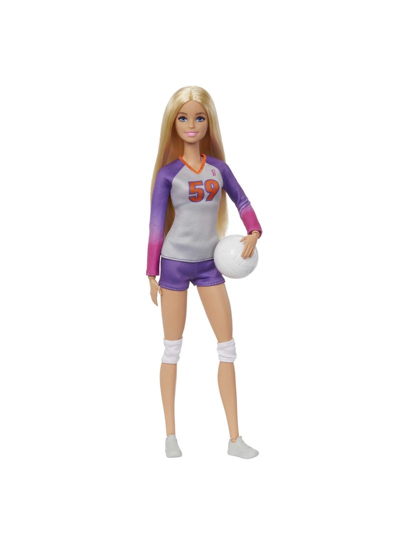 Barbie Doll & Accessories, Made to Move™ Career Volleyball Player Doll with Uniform and Ball - Image 1