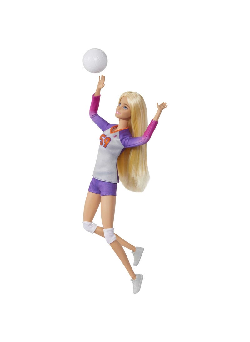 Barbie Doll & Accessories, Made to Move™ Career Volleyball Player Doll with Uniform and Ball - Image 3
