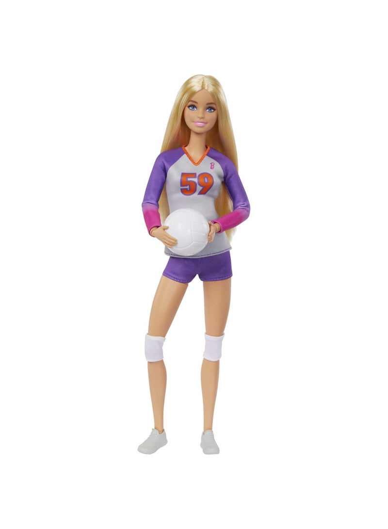 Barbie Doll & Accessories, Made to Move™ Career Volleyball Player Doll with Uniform and Ball - Image 5