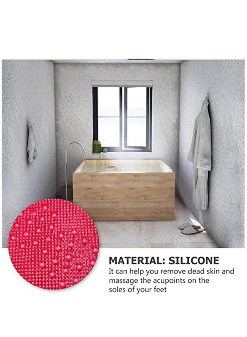 SYOSI Foot Cleaner Mat Scrubber Rub Shower Cup Acupressure Massager Pad Non-Slip Smooth Exfoliating Deep Clean Improve Circulation Exfoliation Relieve Tired Reduces Pain Soothes Achy Brush Pink - Image 5