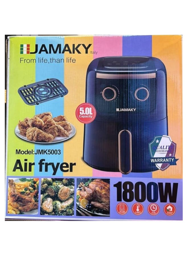 Jamaky Italy قلاية هوائية صحية من جاماكى بسعة 5 لتر وقدرة 1800 وات - jmk 5003  - Image 4