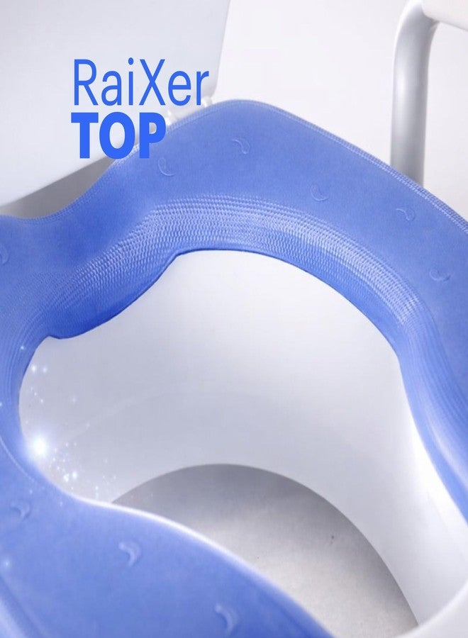 MEXPLE RaiXerTOP Soft Toilet Seat Cover Pad | Thick, Warm & Washable Cushioned Toilet Seat | Ergonomic Comfort | Fits MEXPLE 2, 4 & 6 Inch Commode Raisers | Blue - Image 2