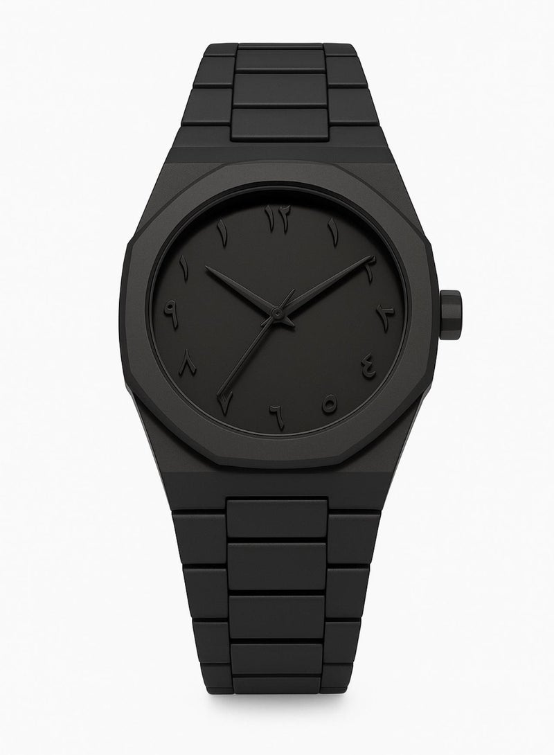 AURA Minimalist Black Analog Aura Watch with Arabic Numbers – Unisex Matte Finish Timepiece – Lightweight Comfortable Design for Everyday Wear – Elegant Arabic Numeral Dial for Easy Reading – Trendy, Durable, Stylish Wristwatch for Men & Women - Image 1