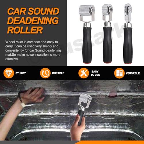 Rustark 4Pcs Car Sound Deadening Roller Set with 66 Feet Aluminum Foil Tape, 3 Different Sizes Auto Soundproofing Rollers and Tape for Car Noise Sound Deadening Installation (6mm 20mm 40mm) - Image 4