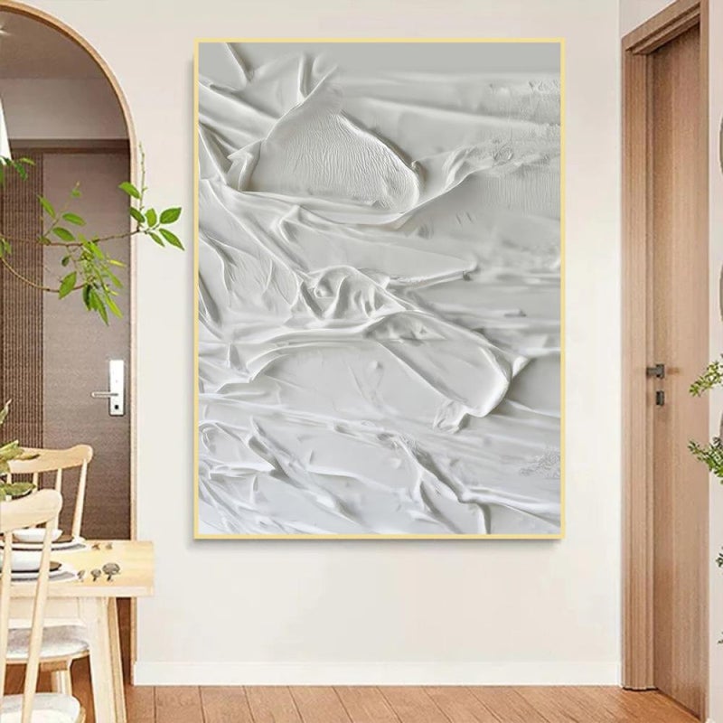 ماركتنا لوحة جداربة قماشية مطبوعة بتصميم اللوحة الجبسية مع برواز مجوف مقاس (60×90) قطعة واحدة - Image 1