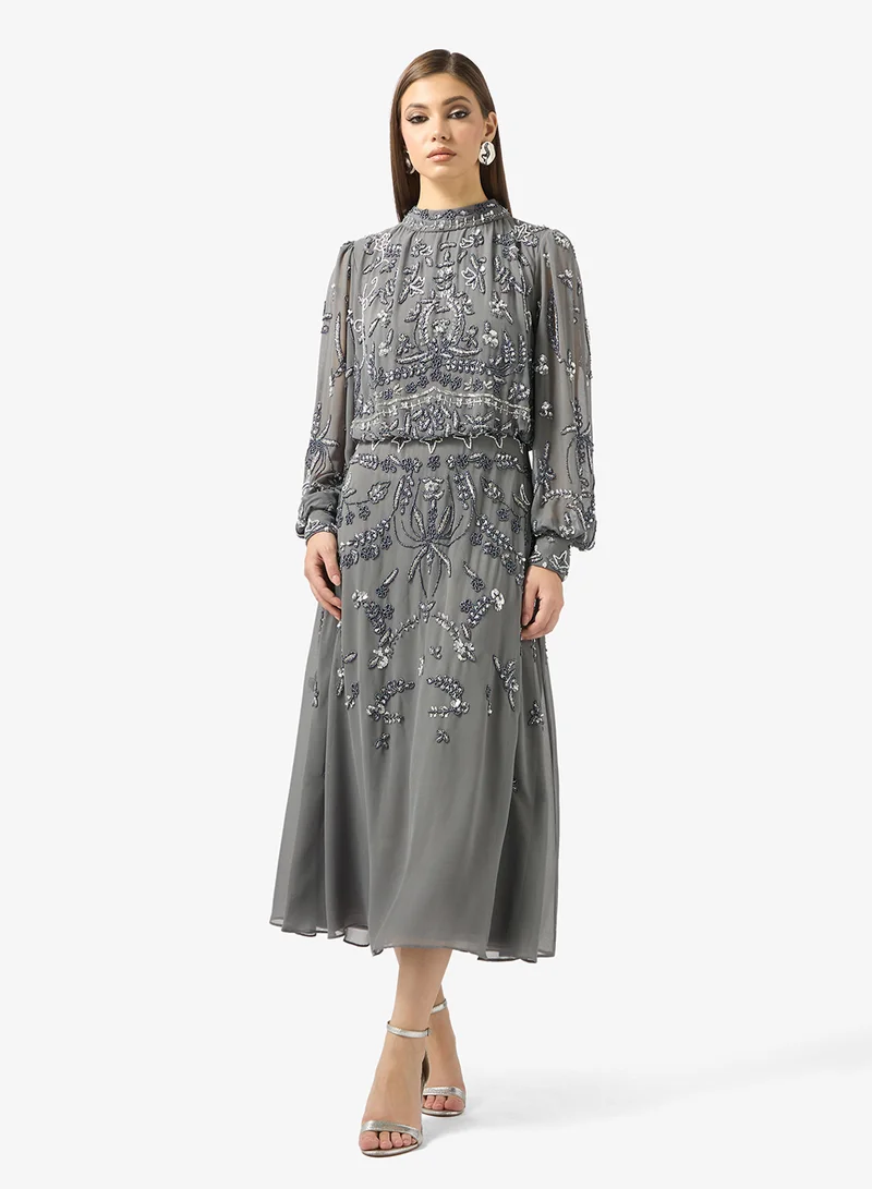 فروك اند فرل Puff sleeve maxi dress