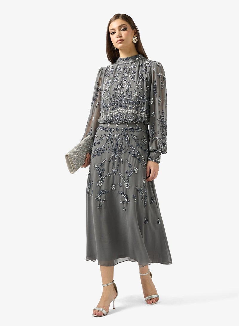 Frock and Frill Puff sleeve maxi dress - Image 1