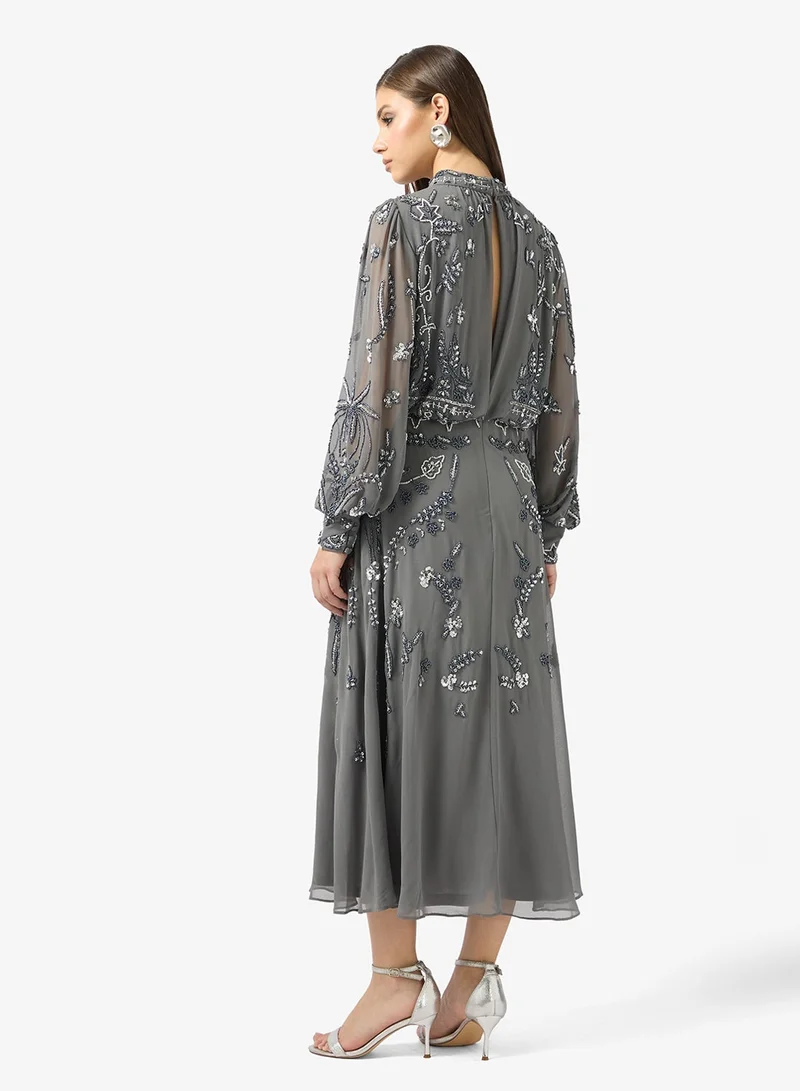 Frock and Frill Puff sleeve maxi dress