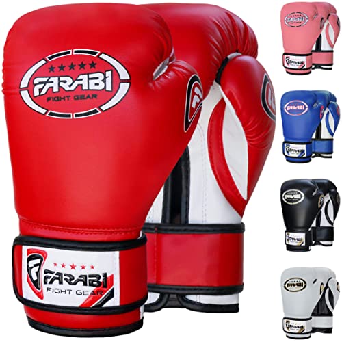 Farabi Sports Kids Boxing Gloves 4, 6, 8-oz Boxing Gloves for Kids Junior Boxing Gloves Youth Boxing Gloves Boys and Girls Boxing Training Gloves for MMA Muay Thai & Punching Bag (Red, 8-oz) - Image 1
