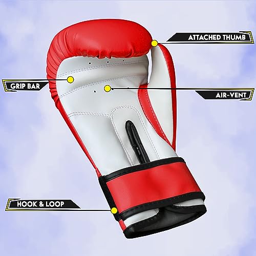 Farabi Sports Kids Boxing Gloves 4, 6, 8-oz Boxing Gloves for Kids Junior Boxing Gloves Youth Boxing Gloves Boys and Girls Boxing Training Gloves for MMA Muay Thai & Punching Bag (Red, 8-oz) - Image 2