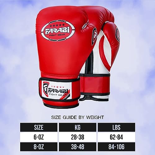 Farabi Sports Kids Boxing Gloves 4, 6, 8-oz Boxing Gloves for Kids Junior Boxing Gloves Youth Boxing Gloves Boys and Girls Boxing Training Gloves for MMA Muay Thai & Punching Bag (Red, 8-oz) - Image 3