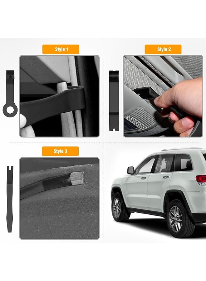 KASTWAVE Auto Trim Scratch Removal Tool, 8 Pcs No-Scratch Auto Removal Tool Kit, Easy Door Panel Removal Tool, For Car Audio, Dash Door Panel, Window Molding Fastener Remover - Image 5