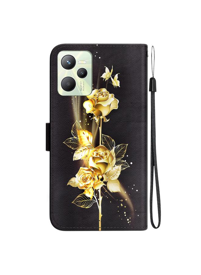 اس-توب جراب هاتف Realme C35 من الجلد برسومات ملونة وملمس كريستالي - Image 3