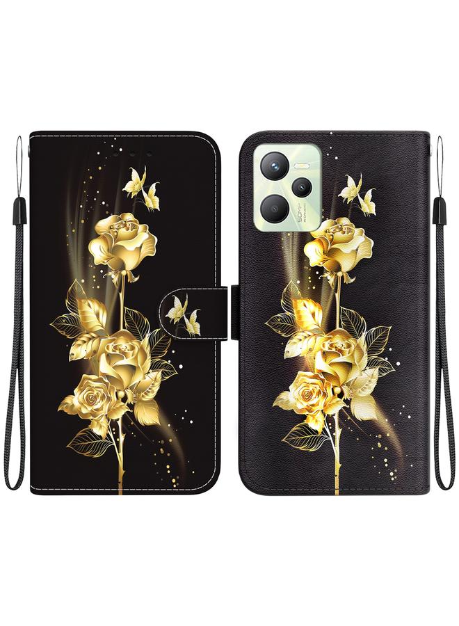 اس-توب جراب هاتف Realme C35 من الجلد برسومات ملونة وملمس كريستالي - Image 1