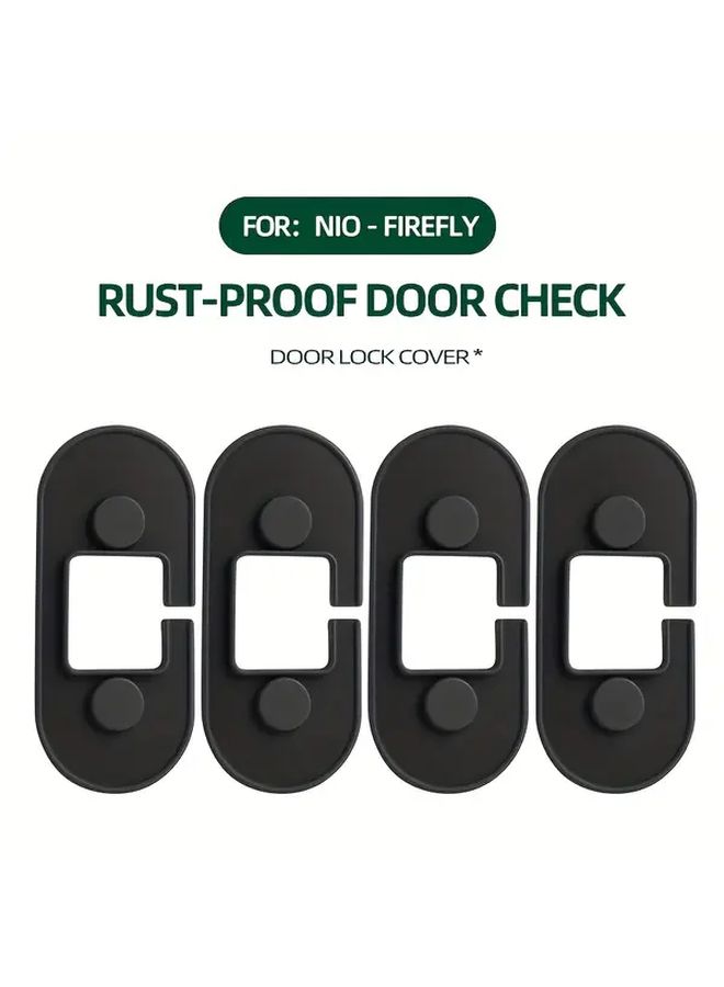 4pcs Car Door Limiter Cover Silicone Rust Protection Smooth Operation Interior Upgrade Accessory - Image 1