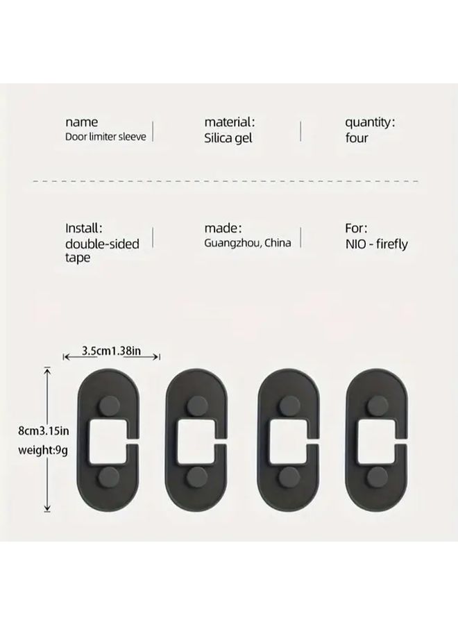 4pcs Car Door Limiter Cover Silicone Rust Protection Smooth Operation Interior Upgrade Accessory - Image 2