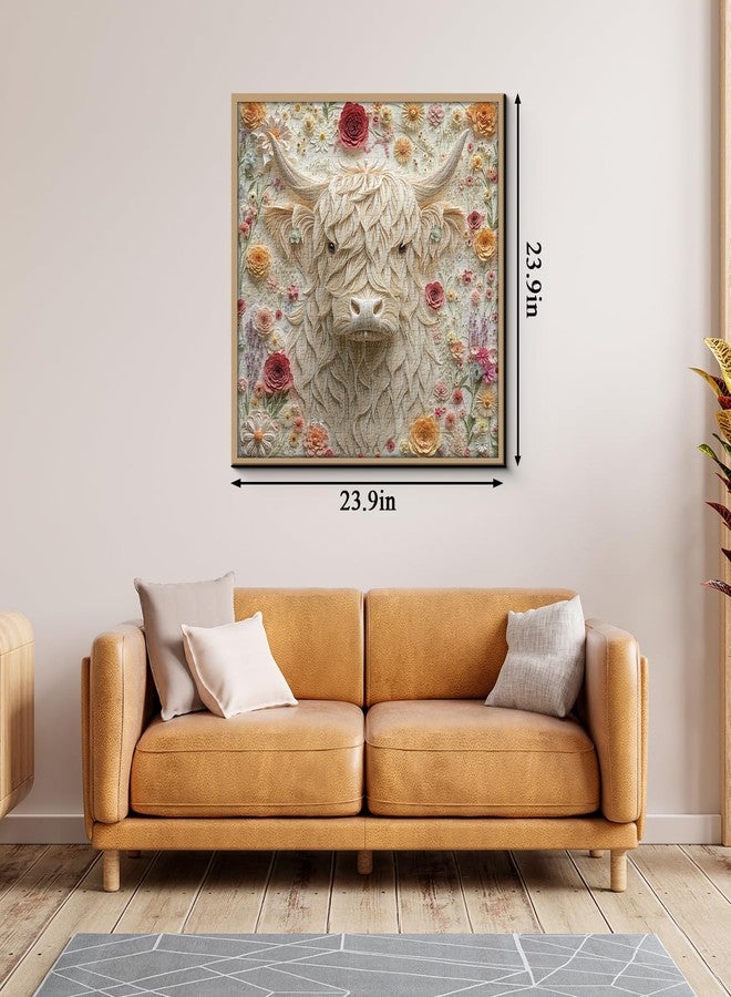 PPuzzling Highland Cow Puzzles for Adults 1000 Pieces, Colorful Floral Paper Art Jigsaw Puzzle, Nature Flower Garden Animal Puzzle - Image 4