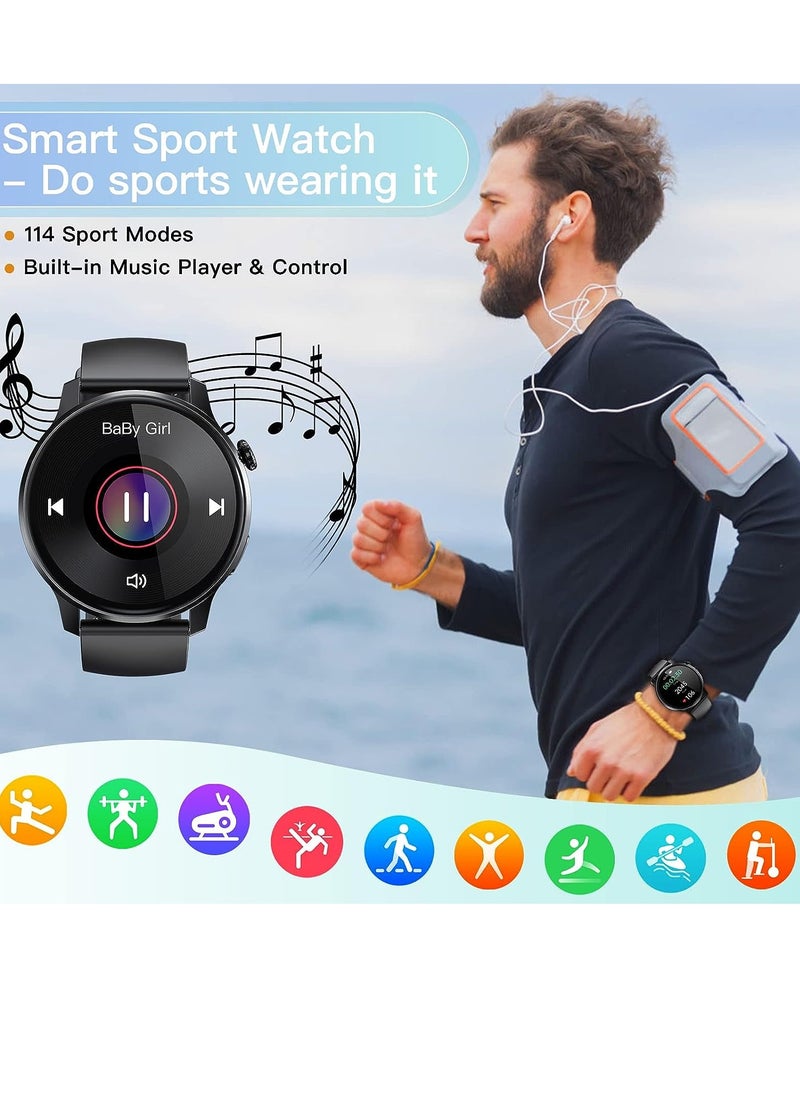Oteeto - Oteeto 1.43 Inch AMOLED Display Smart watch with two Set Strap Compatible with iOS and Android Men's and Boy's - Image 1