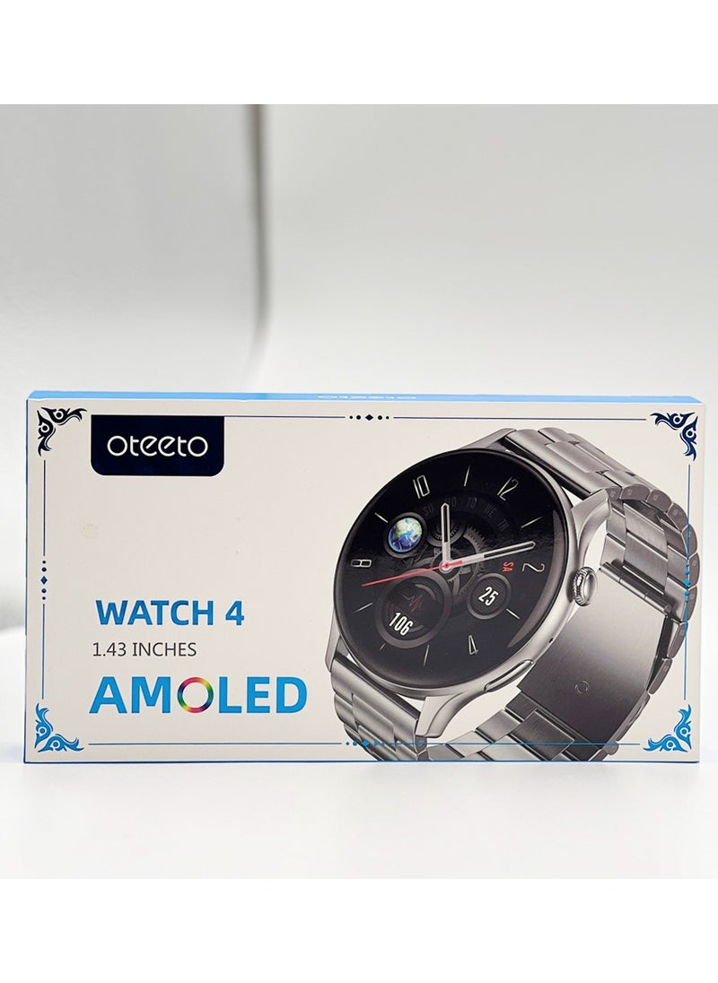 Oteeto - Oteeto 1.43 Inch AMOLED Display Smart watch with two Set Strap Compatible with iOS and Android Men's and Boy's - Image 1