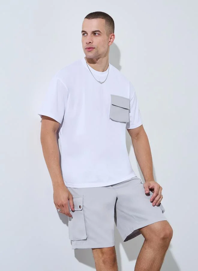Take Two Men Pocket Detail T-Shirt and Shorts Co-Ord Set