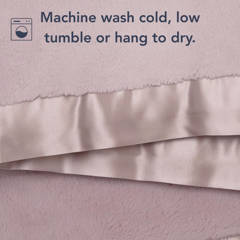 Little Giraffe Luxe Baby Blanket - 29x35” Satin Trim, Dusty Pink | Ultra-Soft, Hypoallergenic Stroller & Nursery Blanket | Perfect for Newborns & Toddlers - Image 4