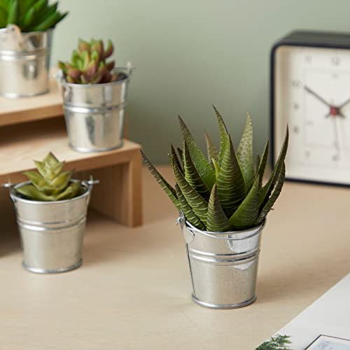 Juvale Mini Metal Buckets - 2 x 2 in, Silver, Pack of 24 - Mini Tin Buckets & Metal Tins with Handles for Party Favors, Crafts & Galvanized Decor - Image 2