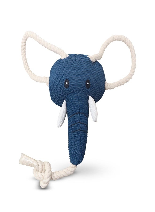 Plushmate x Petaholic Interactive Squeaky Dog Toy - Plush with Crinkle Paper & Soft Cotton Stuffing | Chew Toy for Teething, Cuddling, Playing & Training | for Puppies & Small Dogs - Elephant Face - Image 1