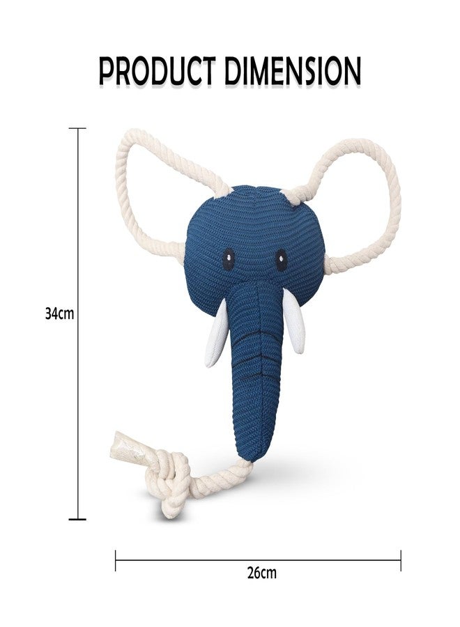 Plushmate x Petaholic Interactive Squeaky Dog Toy - Plush with Crinkle Paper & Soft Cotton Stuffing | Chew Toy for Teething, Cuddling, Playing & Training | for Puppies & Small Dogs - Elephant Face - Image 2