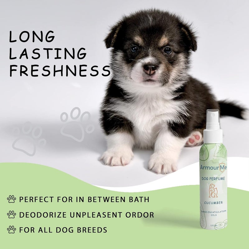 ArmourMe Dog Perfume Spray Dog Perfume & Dog Spray | Natural Deodorizer Spray for Dogs | Eliminates Dog Odors for Smelly Dogs, pH Balanced, Free from Sulfates, Colorants, and Parabens. (Cucumber) - Image 2