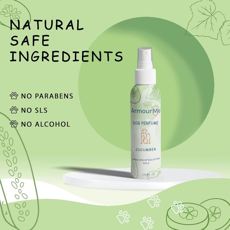 ArmourMe Dog Perfume Spray Dog Perfume & Dog Spray | Natural Deodorizer Spray for Dogs | Eliminates Dog Odors for Smelly Dogs, pH Balanced, Free from Sulfates, Colorants, and Parabens. (Cucumber) - Image 4