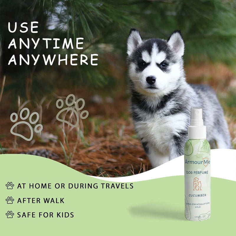 ArmourMe Dog Perfume Spray Dog Perfume & Dog Spray | Natural Deodorizer Spray for Dogs | Eliminates Dog Odors for Smelly Dogs, pH Balanced, Free from Sulfates, Colorants, and Parabens. (Cucumber) - Image 1