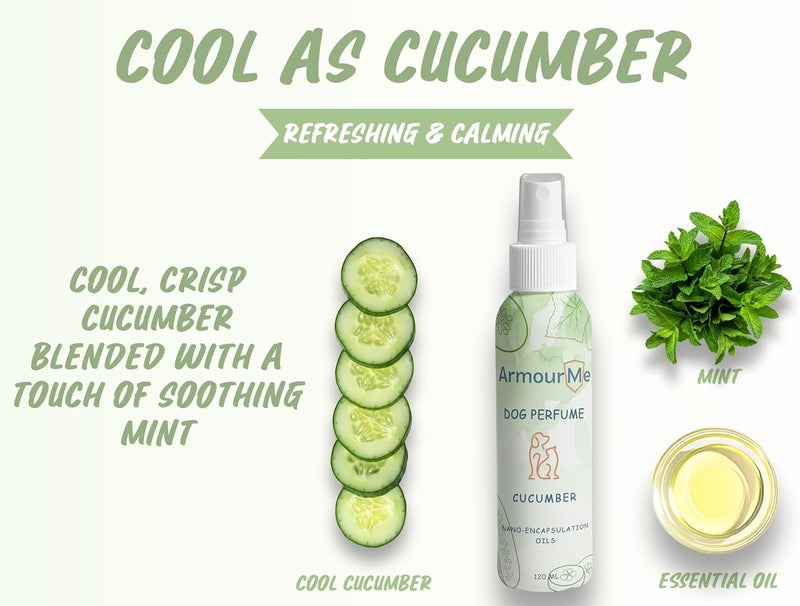 ArmourMe Dog Perfume Spray Dog Perfume & Dog Spray | Natural Deodorizer Spray for Dogs | Eliminates Dog Odors for Smelly Dogs, pH Balanced, Free from Sulfates, Colorants, and Parabens. (Cucumber) - Image 5