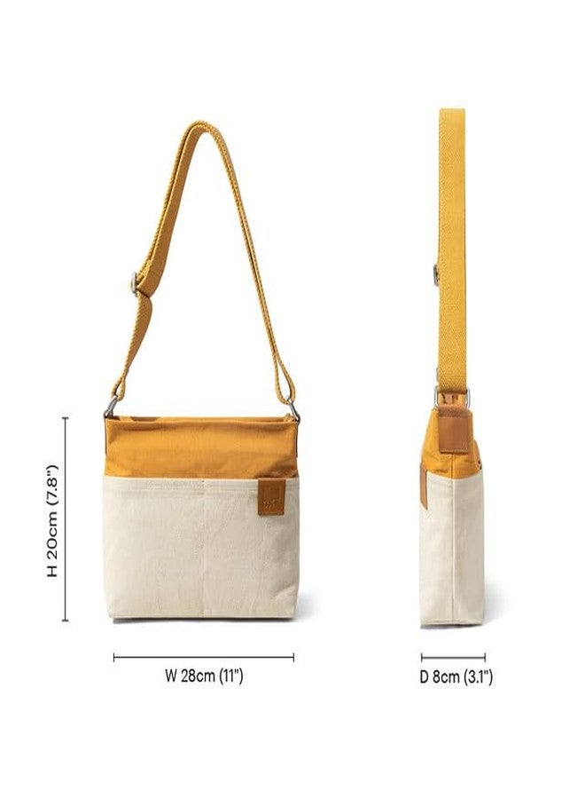 دايلي أوبجيكتز حقيبة كتف رفيعة من DailyObjects وحقيبة كروس من Sunday للنساء والفتيات | قماش قطني متين | حقيبة أنيقة للسفر/العمل | إغلاق بسحاب وحزام قابل للتعديل | جيوب واسعة - مجموعة - Image 5