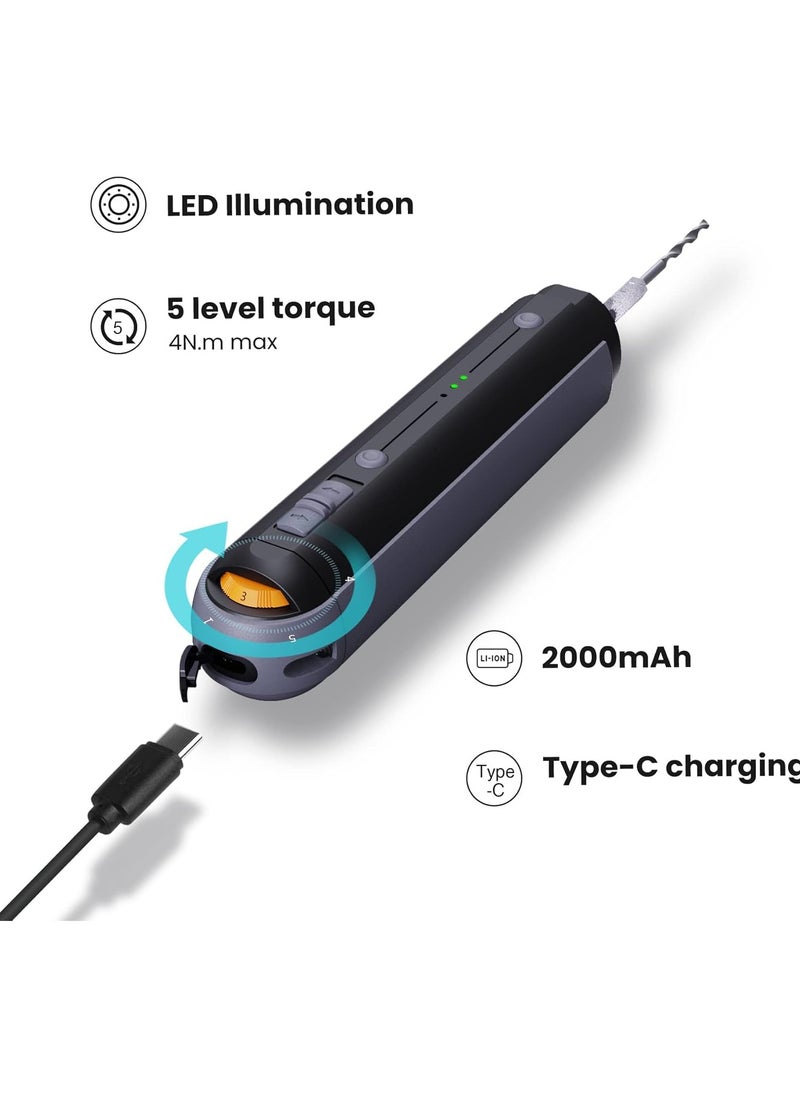 Generic Electric Screwdriver Set Power Screwdriver Kit Cordless 39 S2 1/4’’ Bits And 13 1/4" Sockets With Type-C Charging Base 5 Gears Torque Rechargeable Screwdriver Kit  - Image 2