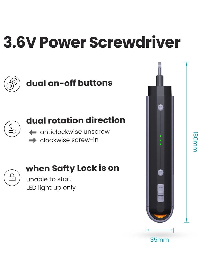Generic Electric Screwdriver Set Power Screwdriver Kit Cordless 39 S2 1/4’’ Bits And 13 1/4" Sockets With Type-C Charging Base 5 Gears Torque Rechargeable Screwdriver Kit  - Image 3
